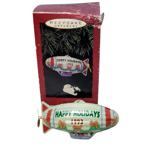 1993 Hallmark "Tin Blimp" Metal Toy Keepsake Ornament - Picture 1 of 5
